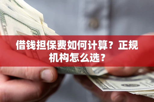济南借钱担保费如何计算？正规机构怎么选？