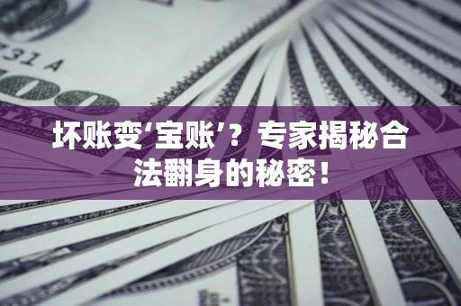 济南坏账变‘宝账’？专家揭秘合法翻身的秘密！