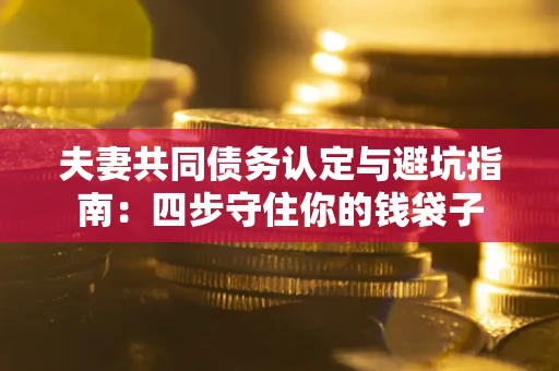 济南夫妻共同债务认定与避坑指南：四步守住你的钱袋子